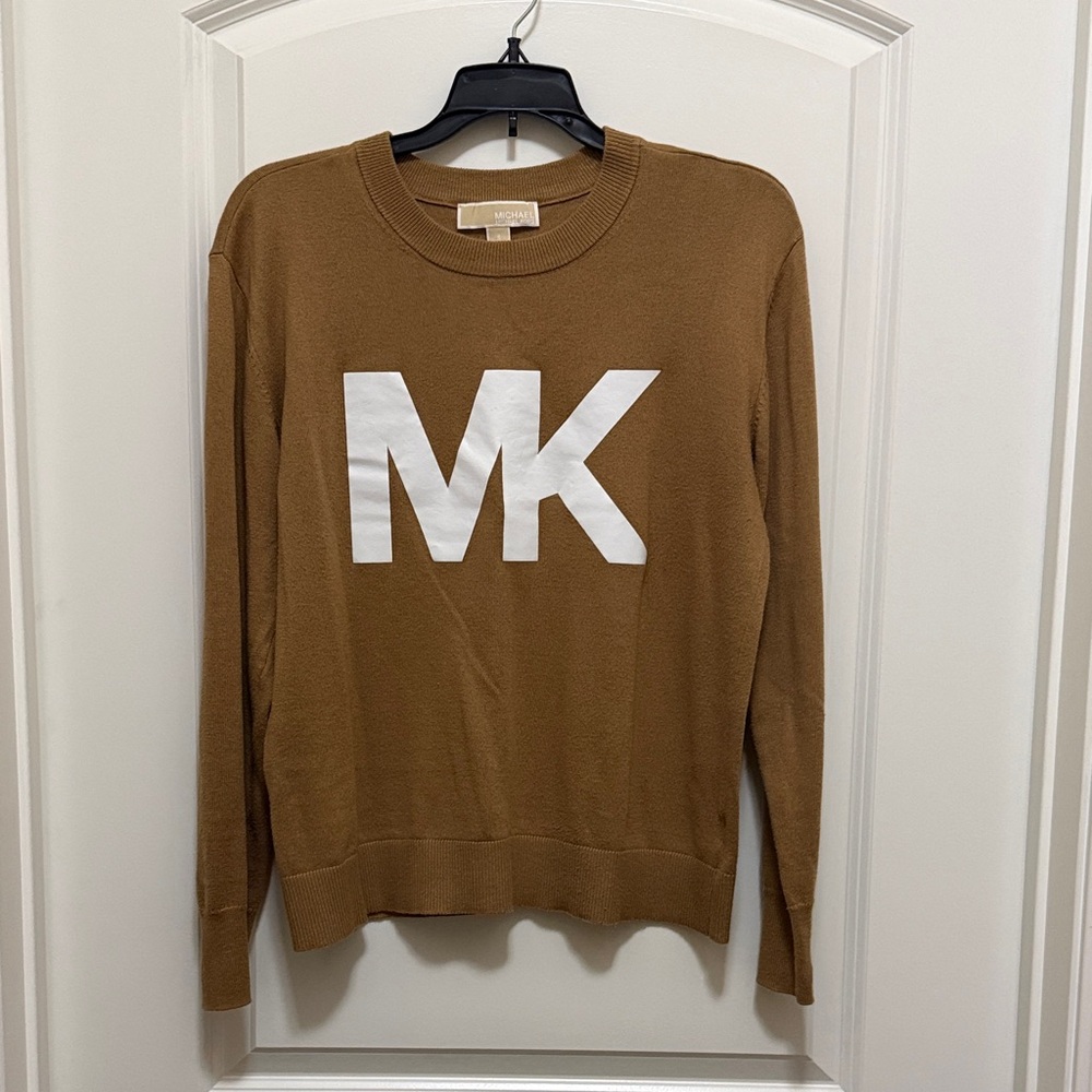 Michael Kors Tan Sweater with White MK Logo